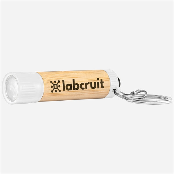Bamboo LED Flashlight with Keyring
