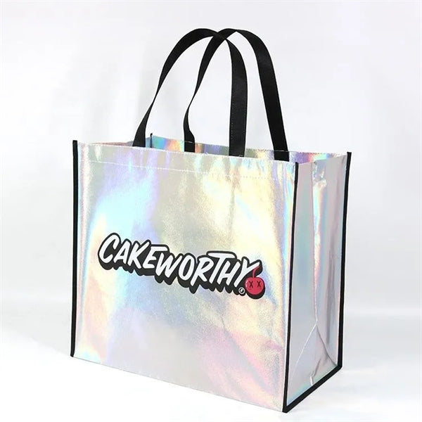 16" x 12" x 6" Non-Woven Metallic Tote Bag