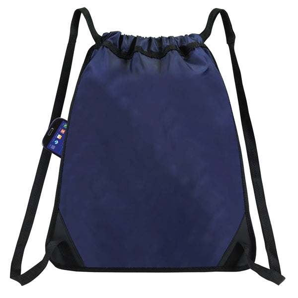 Rugged Drawstring Backpack with Zipper Pocket