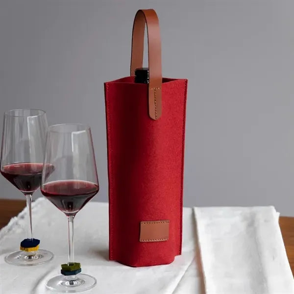 Single Felt 1 Wine Bottle Carrier Bag for Lover's or Wedding