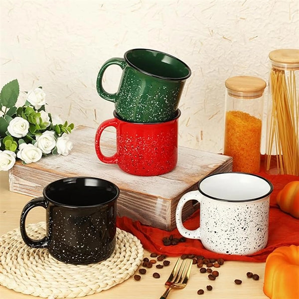 Ceramic Speckled Camping Mugs Campfire Coffee Tea Cup
