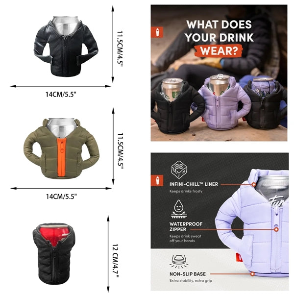 The Puffy Jacket Insulated 12 oz Can Cooler
