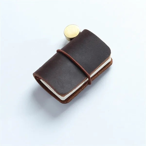 Mini Size Travelers Notebook With Leather Cover And Strap