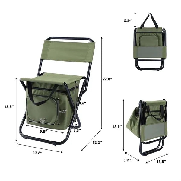 Fishing Foldable Chair with Cooler Bag