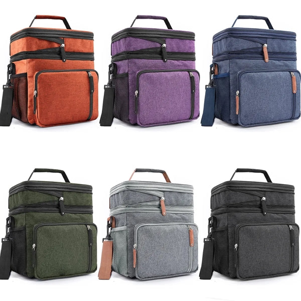 Double Compartment Insulated Cooler Lunch Bag