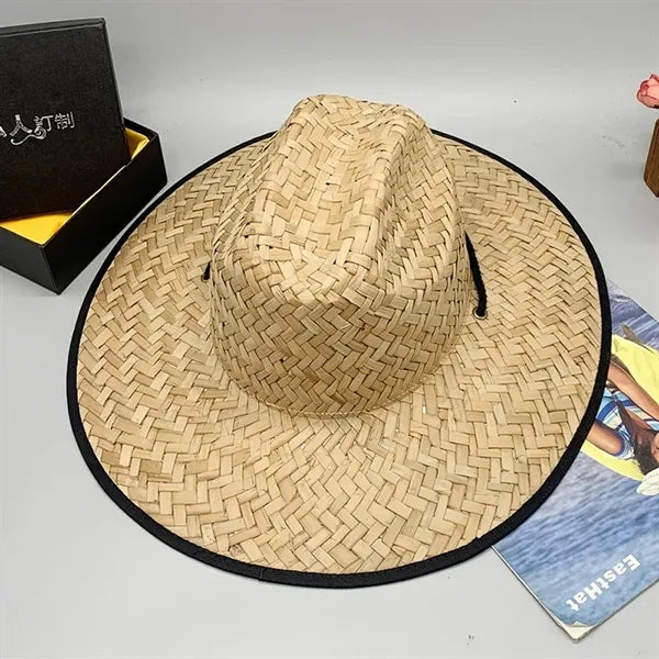 Straw Lifeguard Hat With Patch