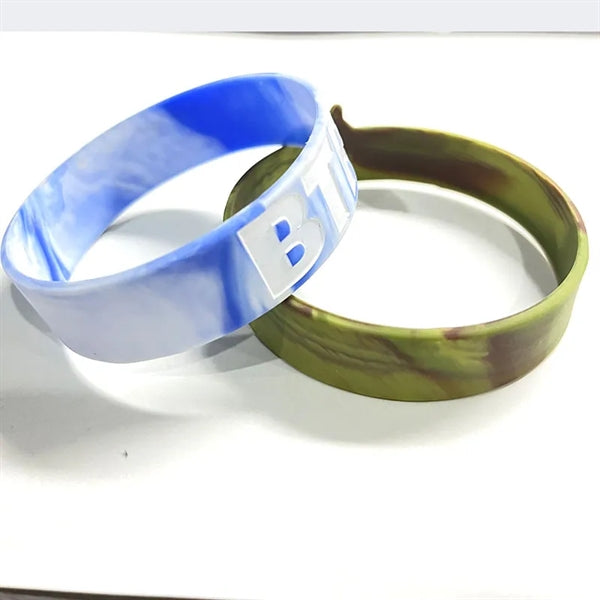 3/4'' x 8'' Embossed Printed Segmented Silicone Wris