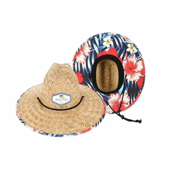 Lifeguard Straw Hat Patch And Full Color Underbrim Imprint