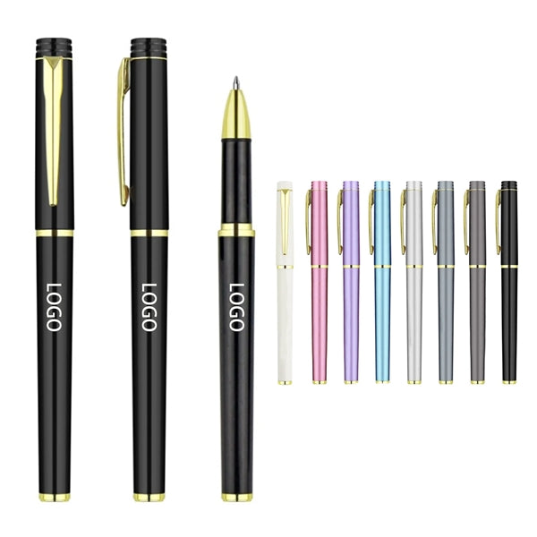 Black 0.5mm Gel Pen With Gold Metal Clip