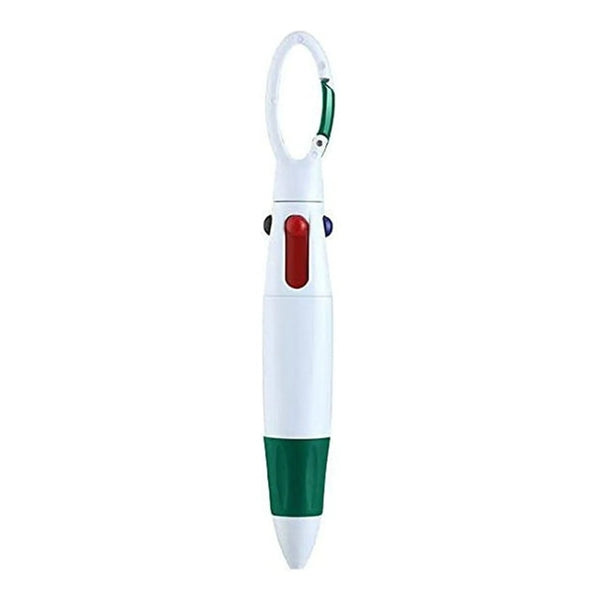 4-in-1 Multi-Color Carabiner Ballpoint Pen
