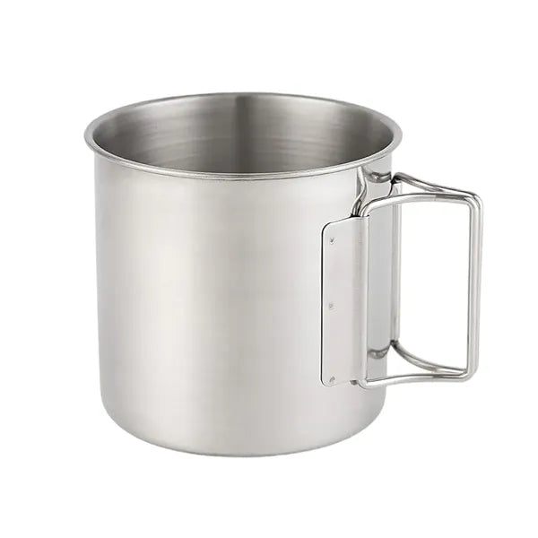 12Oz. Stainless Steel Camping Cup with Foldable Handle