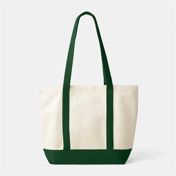 12oz Customized Natural Canvas Boat Tote Bag with Front Pock