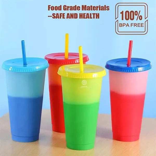 Color Change Tumbler with Straw