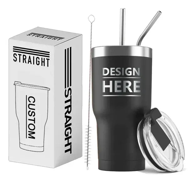30oz Insulated Travel Tumbler with Straw and Brush