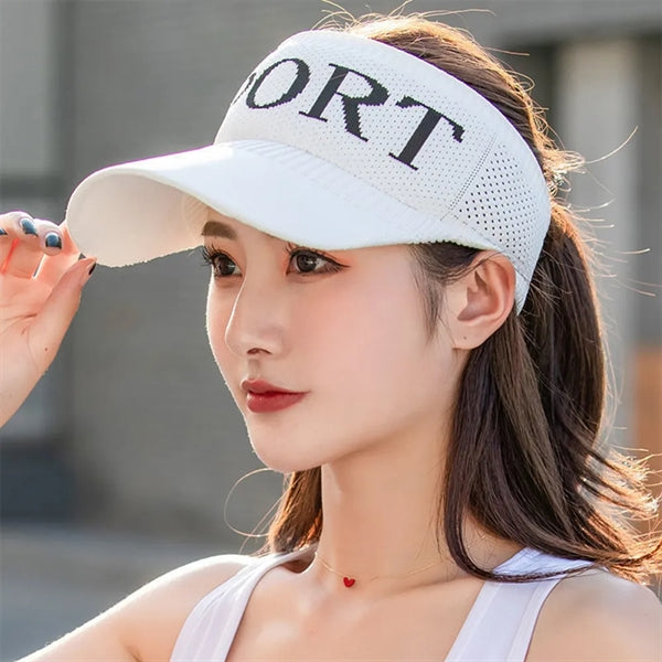Knitted Hat Elastic Sports Sun Visor Empty Top Cap