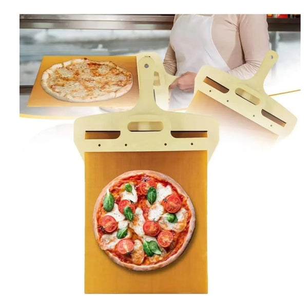 Multi Purpose Premium Natural Wooden Sliding Pizza Tray