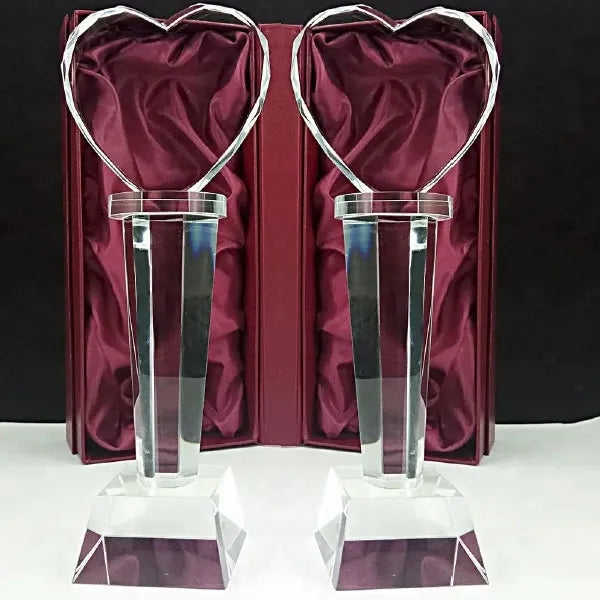 Crystal Heart Shape Trophy Wedding Anniversary Gift
