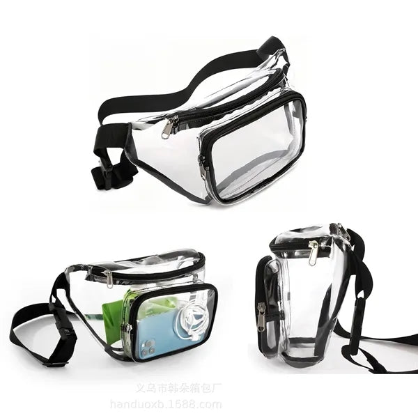 Clear PVC Fanny Pack with Two Zippered Pockets
