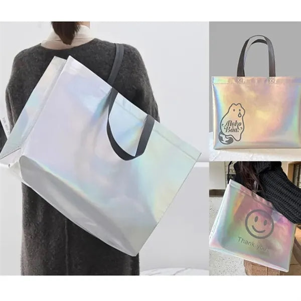 Iridescent Large Gift Bag Glossy Tote