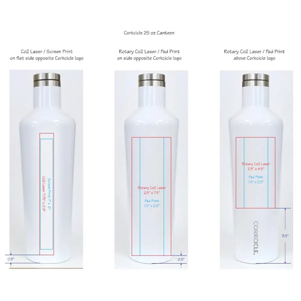 Corkcicle 25oz Canteen - Gloss White
