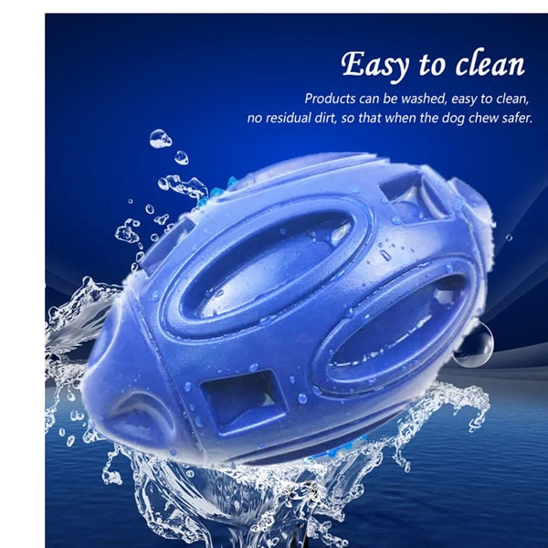 Audible Rubber Football Dog Toy