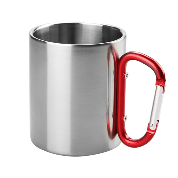10 Oz. Stainless Steel Camping Mug With Carabiner Handle