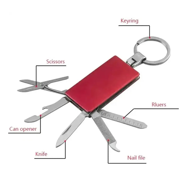 Foldable Multitool Tool Keychain With Pocket Knife Opener