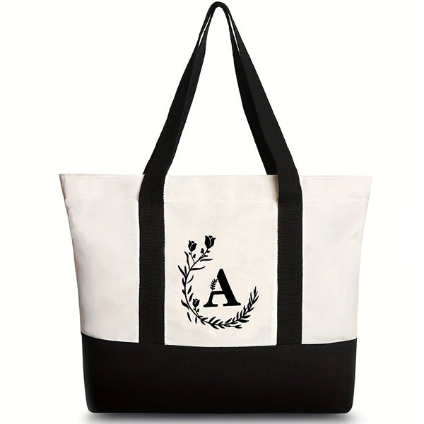 Trader Joe's Style Square Canvas Tote Bags With Front Pocket