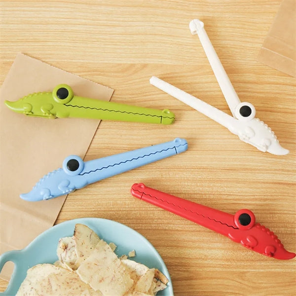 4 Pcs Crocodile Shape Plastic Bag Sealing Clips Set