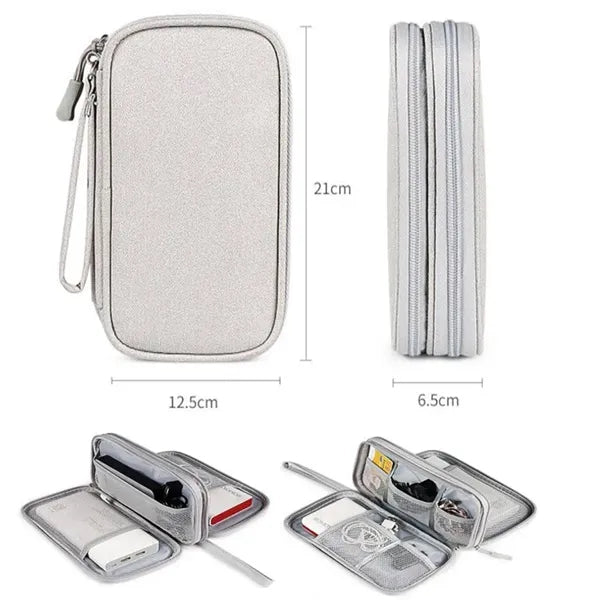 Travel Electronic Organizer Bag Cable Storage Pouch