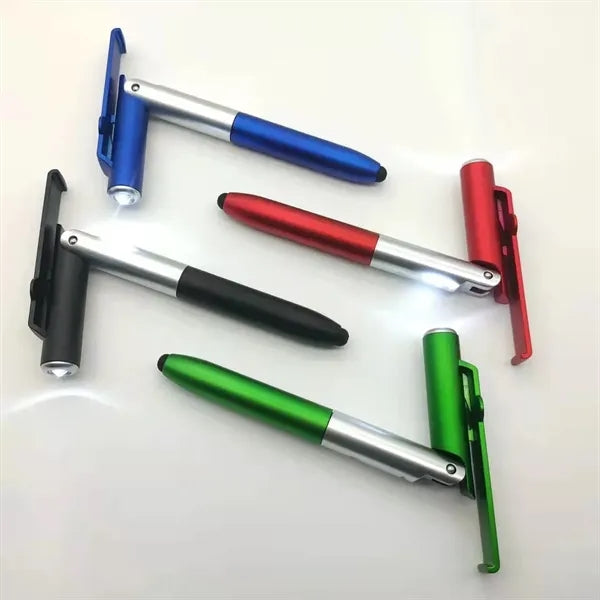4-in-1 Multi-fuction Folding Ballpoint Pen Stylus With LED L