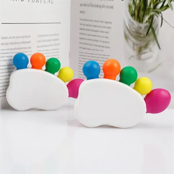 5 Colors Foot Shaped Plastic Highlighter Portable Marker Pen