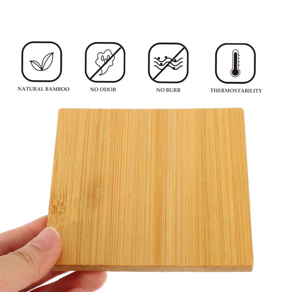 Set of 4 Bamboo Coasters With Box