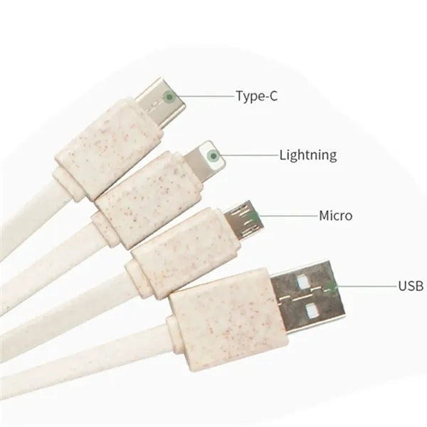 Bamboo Wheat Straw 3 In1 Charging Cable