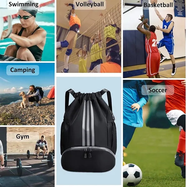 Drawstring Waterproof Basketball Soccer Sports Gym Backpack