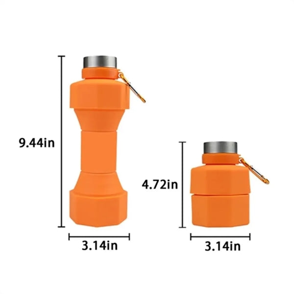 Dumbbell Shape Silicone Collapsible Sports Bottle