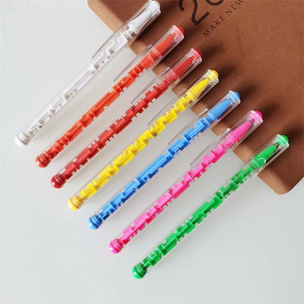Cap Action Ballpoint Pen With Ball In Maze Puzzle Game