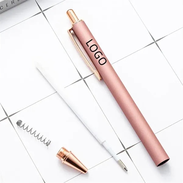 Ballpoint Pen Biros Soft Touch Metal Retractable Click