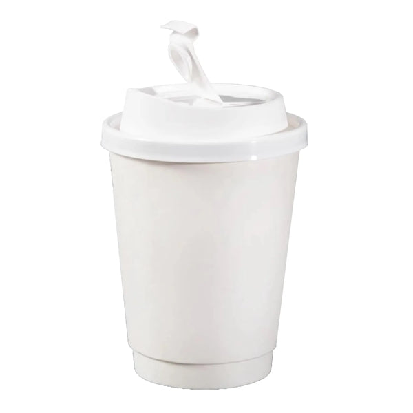 12 OZ Disposable Double-Layer Paper Coffee Cup With Lids