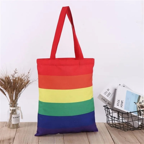 Rainbow Canvas Tote Bag LGBT