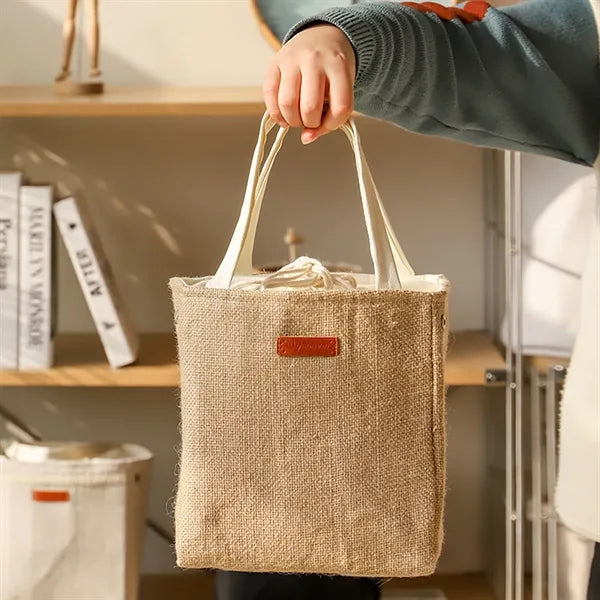 Insulated Lunch Box Cotton And Linen Handbag