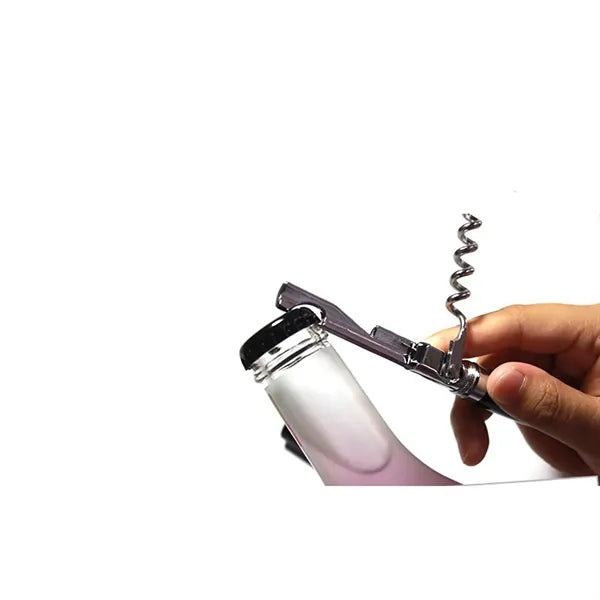 4 in 1 Metal Ballpoint Pen with Red Wine Bottle Opener
