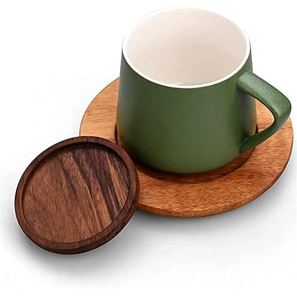 Coffee/Tea Ceramic Cup with Handle and Lid