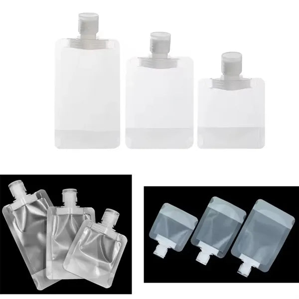 Travel Size Refillable Squeeze Toiletry Pouch Spout Bag