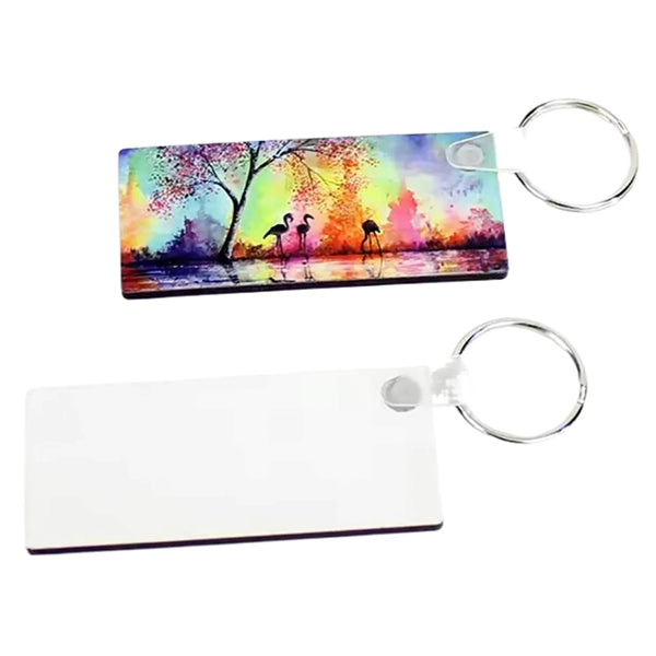 Rectangle Design MDF Keychain