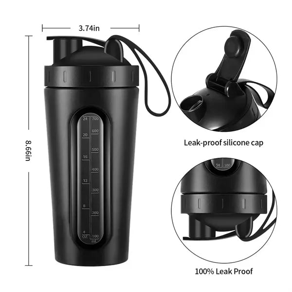 Stainless Steel Protein Powder Shaker Bottle 700ML