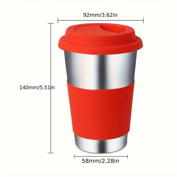Kids Stainless Steel Cups with Silicone Lids & Sleeves