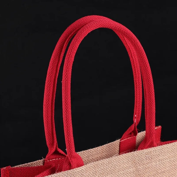 Pattern Laminated Jute Bag With Handle