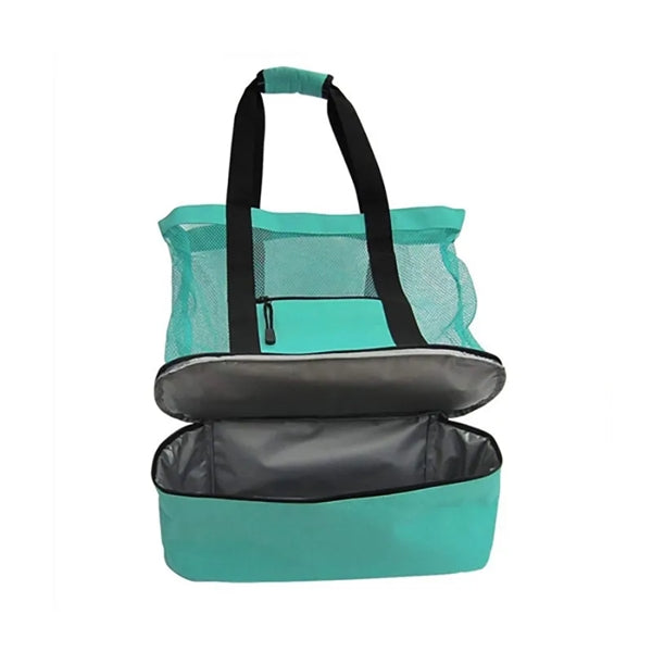 Mesh Tote Insulated Cooler Beach Bag