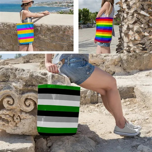 LGBT Pride Rainbow Canvas Shopping Tote Bag